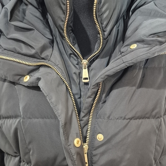 Cole Haan Black Signature Hooded Taffeta Down Coat - Size L - Picture 9 of 16